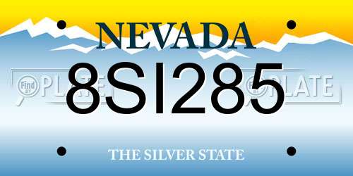 8SI285 Nevada License Plate