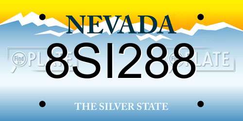 8SI288 Nevada License Plate