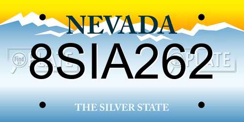 8SIA262 Nevada License Plate