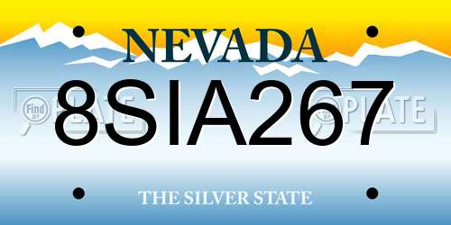 8SIA267 Nevada License Plate