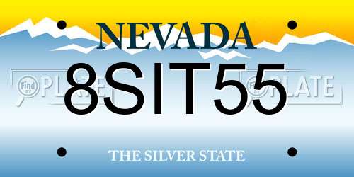 8SIT55 Nevada License Plate
