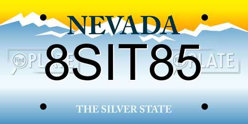 8SIT85 Nevada License Plate