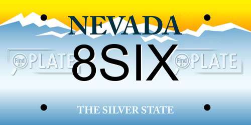 8SIX Nevada License Plate