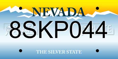 8SKP044 Nevada License Plate