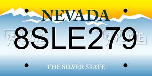 8SLE279 Nevada License Plate