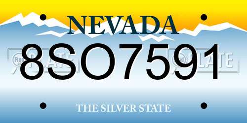 8SO7591 Nevada License Plate