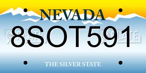 8SOT591 Nevada License Plate