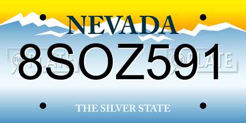 8SOZ591 Nevada License Plate