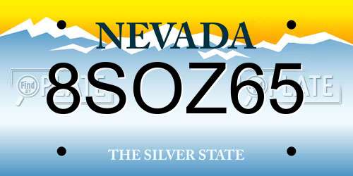 8SOZ65 Nevada License Plate