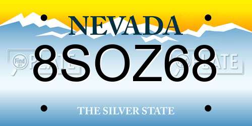 8SOZ68 Nevada License Plate