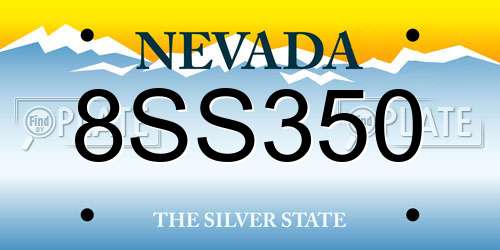 8SS350 Nevada License Plate