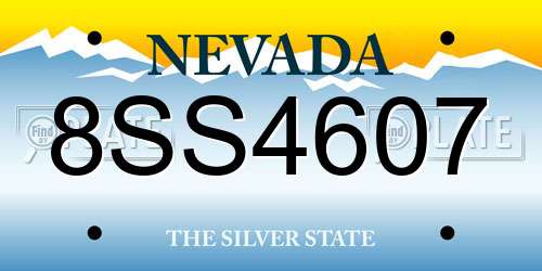 8SS4607 Nevada License Plate