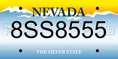 8SS8555 Nevada License Plate