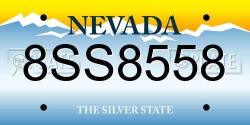 8SS8558 Nevada License Plate