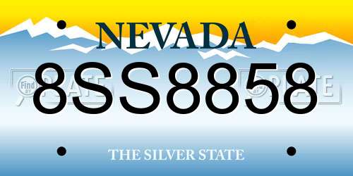 8SS8858 Nevada License Plate