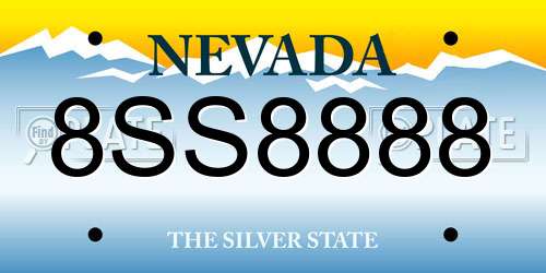 8SS8888 Nevada License Plate