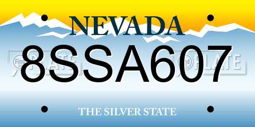 8SSA607 Nevada License Plate