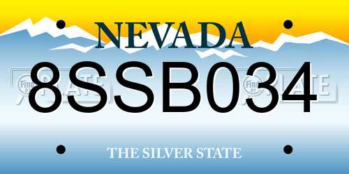 8SSB034 Nevada License Plate