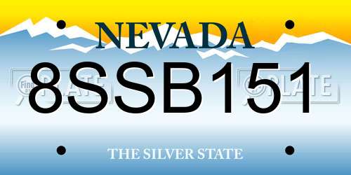 8SSB151 Nevada License Plate