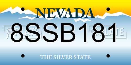 8SSB181 Nevada License Plate