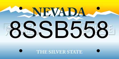 8SSB558 Nevada License Plate