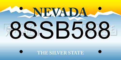 8SSB588 Nevada License Plate