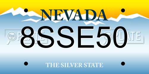 8SSE50 Nevada License Plate