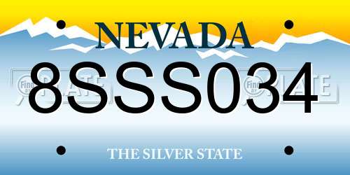 8SSS034 Nevada License Plate