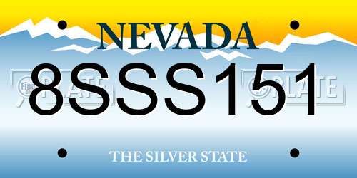 8SSS151 Nevada License Plate