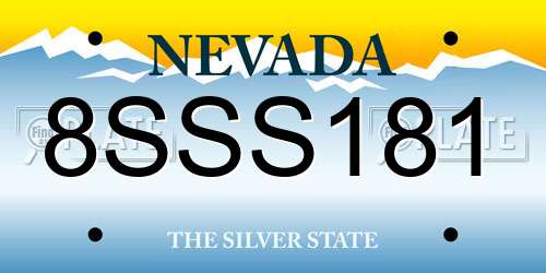 8SSS181 Nevada License Plate