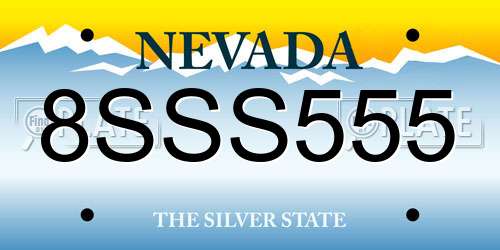 8SSS555 Nevada License Plate