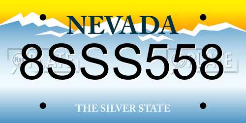8SSS558 Nevada License Plate
