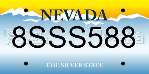 8SSS588 Nevada License Plate