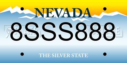 8SSS888 Nevada License Plate