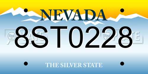 8ST0228 Nevada License Plate