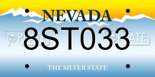 8ST033 Nevada License Plate