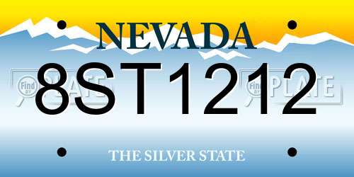8ST1212 Nevada License Plate