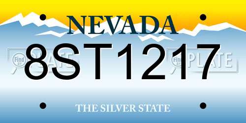 8ST1217 Nevada License Plate