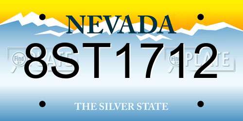 8ST1712 Nevada License Plate