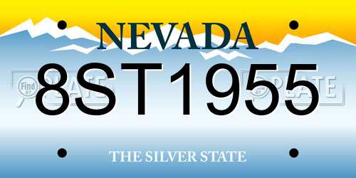 8ST1955 Nevada License Plate