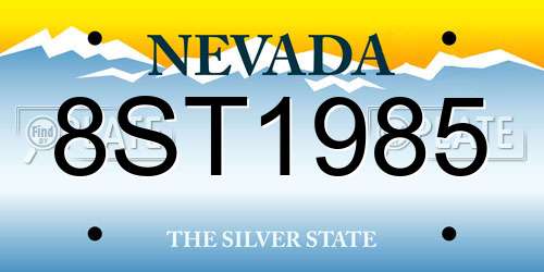 8ST1985 Nevada License Plate