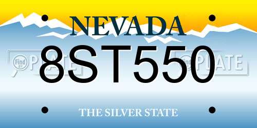 8ST550 Nevada License Plate