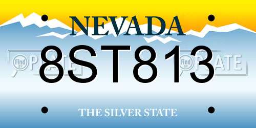 8ST813 Nevada License Plate