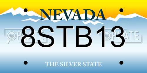 8STB13 Nevada License Plate