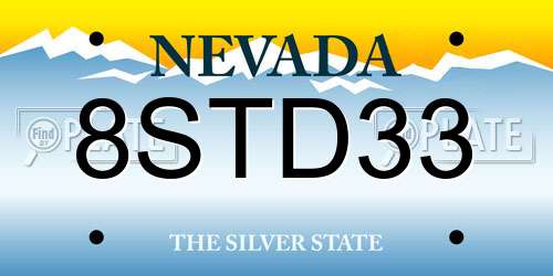 8STD33 Nevada License Plate