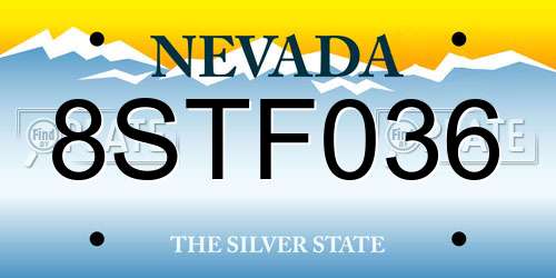 8STF036 Nevada License Plate