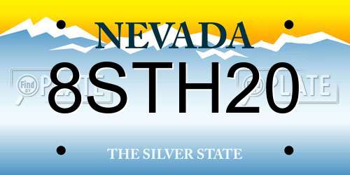 8STH20 Nevada License Plate