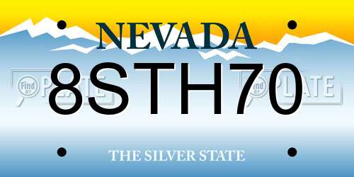 8STH70 Nevada License Plate