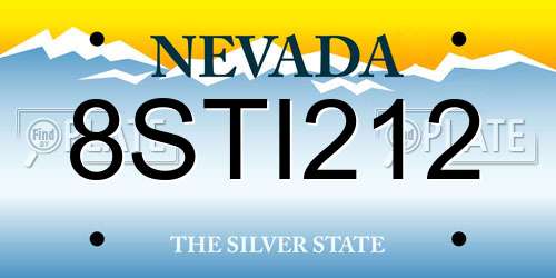 8STI212 Nevada License Plate
