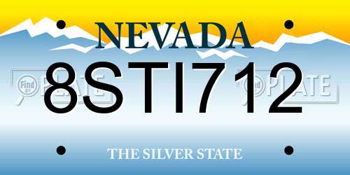 8STI712 Nevada License Plate